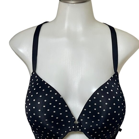 Victoria's Secret Other - Victorias Secret 38DDD Black & White Polka Dot Push-Up Bra With Lace Racerback D